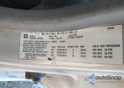 2007 Chevrolet Colorado Work Truck из США, поврежденный, VIN 1GCCS149778132061